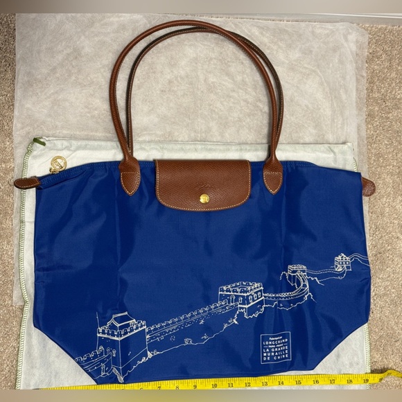 Longchamp Handbags - LONGCHAMP Limited Edition Great Wall of China Blue Tote Bag